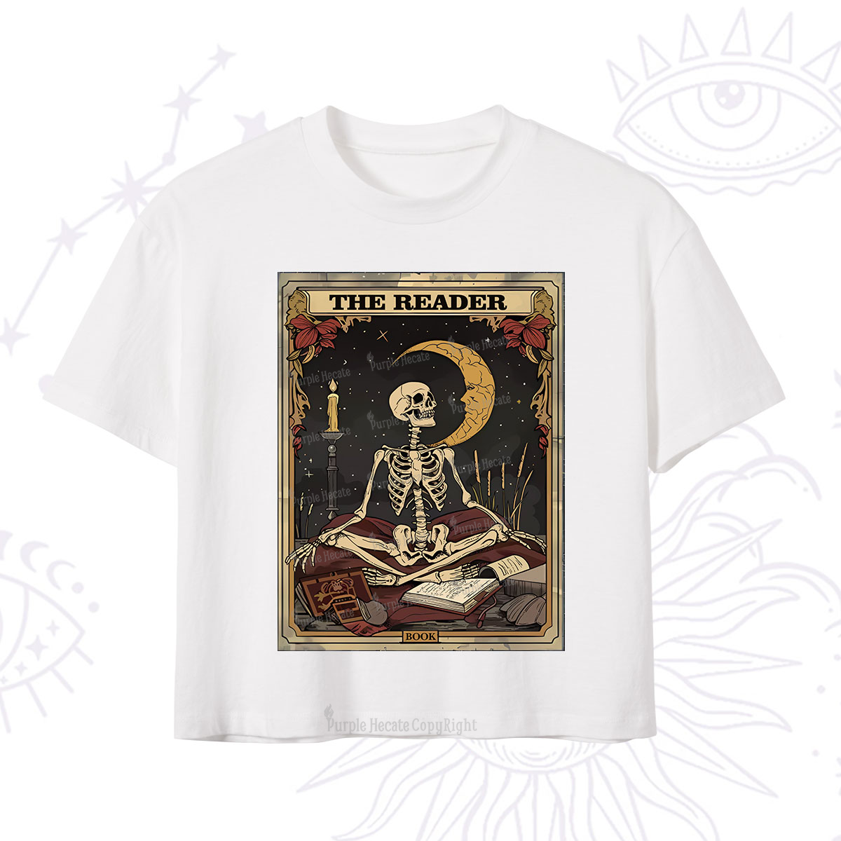 Purplehecate The Reader Tarot Card Crop T-Shirt