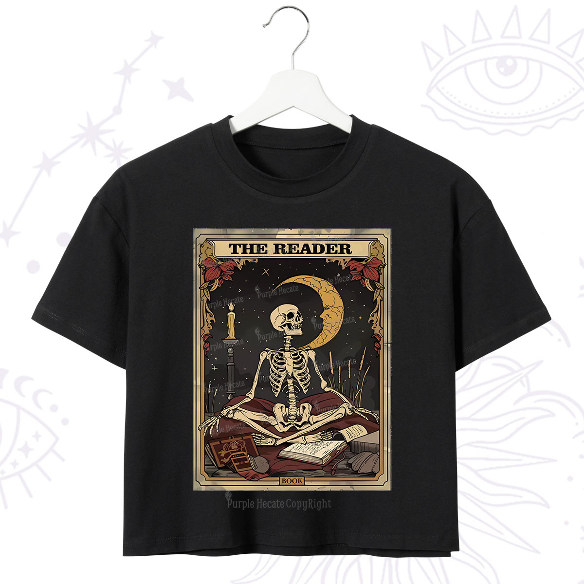 Purplehecate The Reader Tarot Card Crop T-Shirt