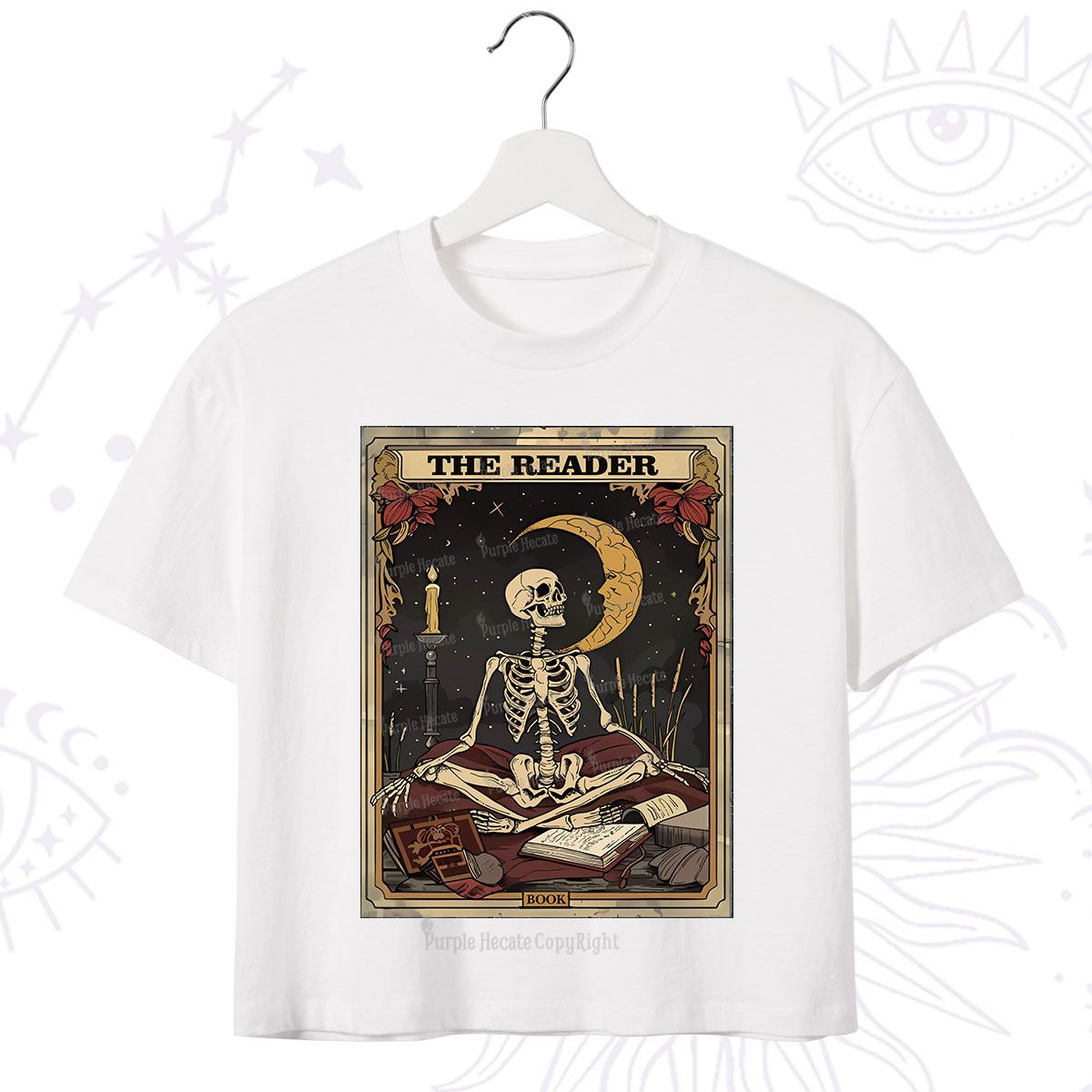 Purplehecate The Reader Tarot Card Crop T-Shirt