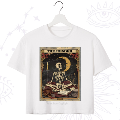 Purplehecate The Reader Tarot Card Crop T-Shirt