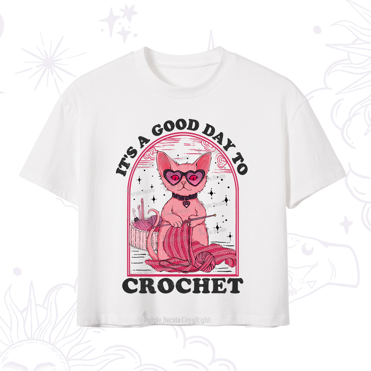 Purplehecate It's A Good Day To Crochet Crop T-Shirt