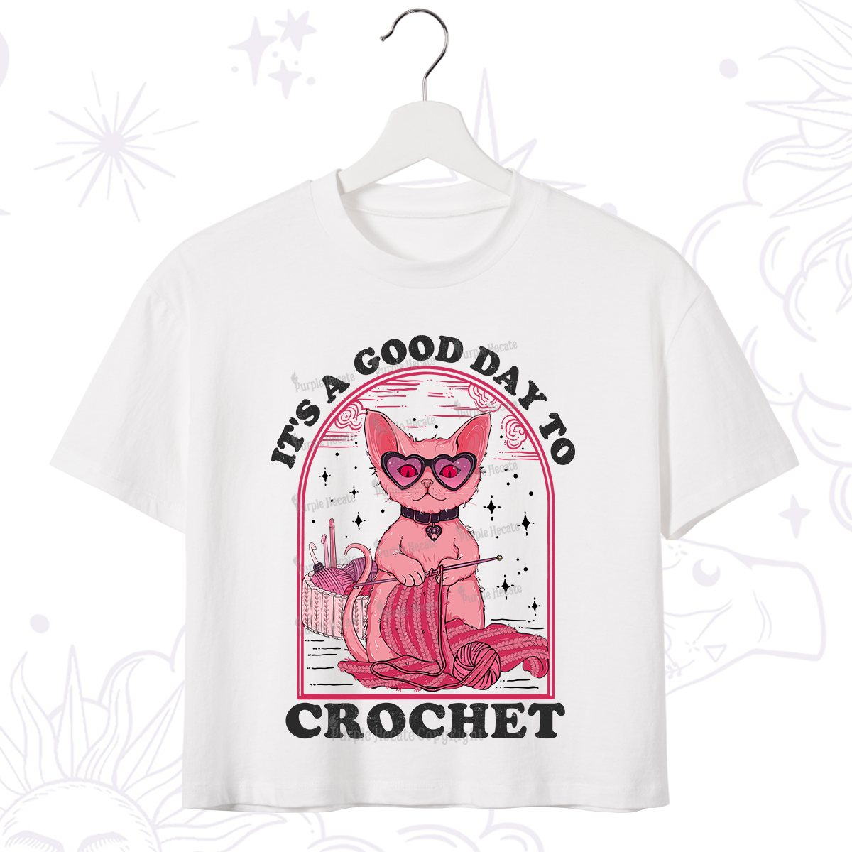 Purplehecate It's A Good Day To Crochet Crop T-Shirt