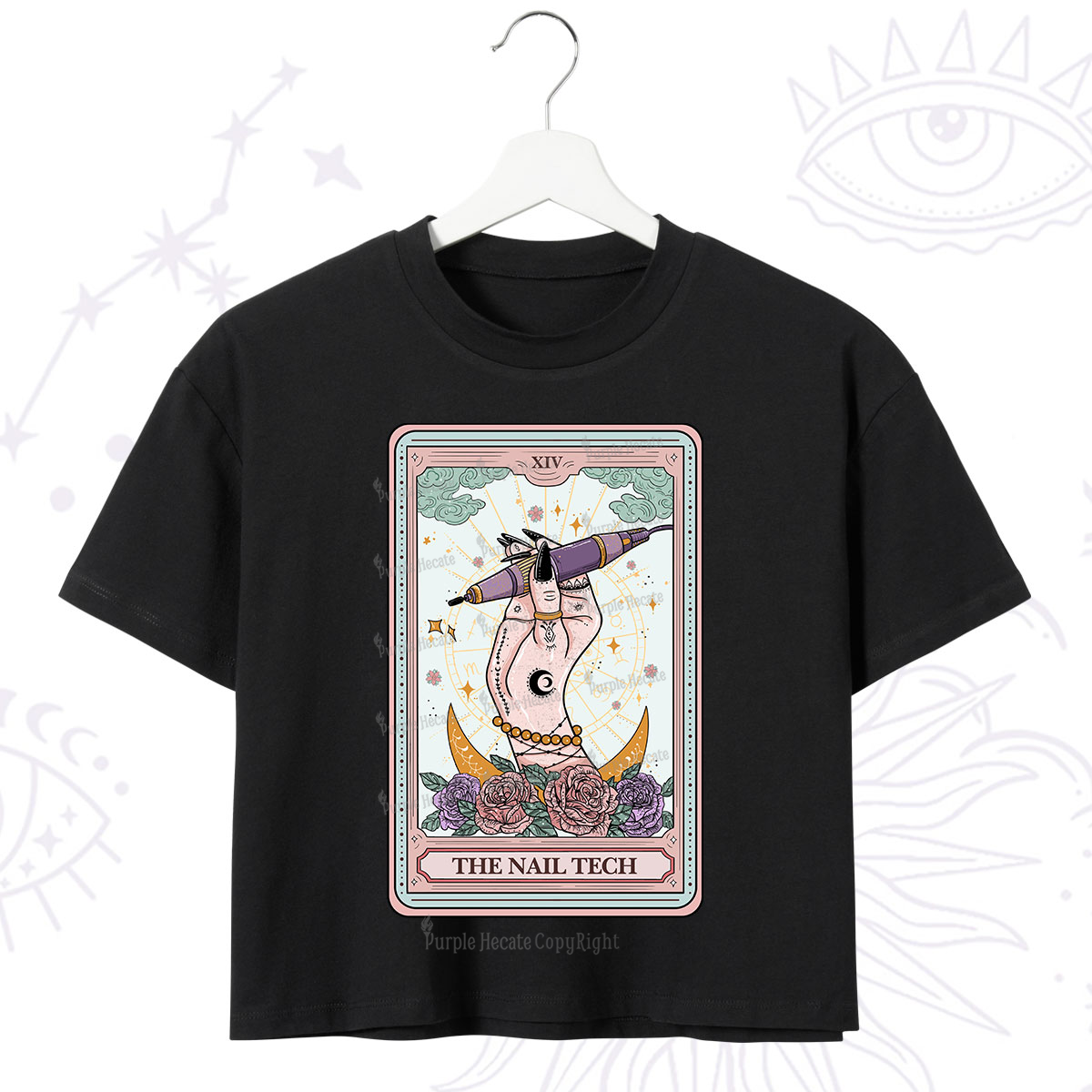 Purplehecate The Nail Tech Tarot Card Crop T-Shirt
