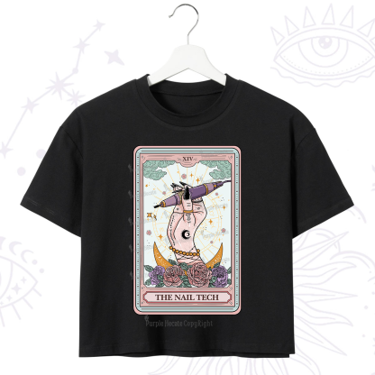 Purplehecate The Nail Tech Tarot Card Crop T-Shirt