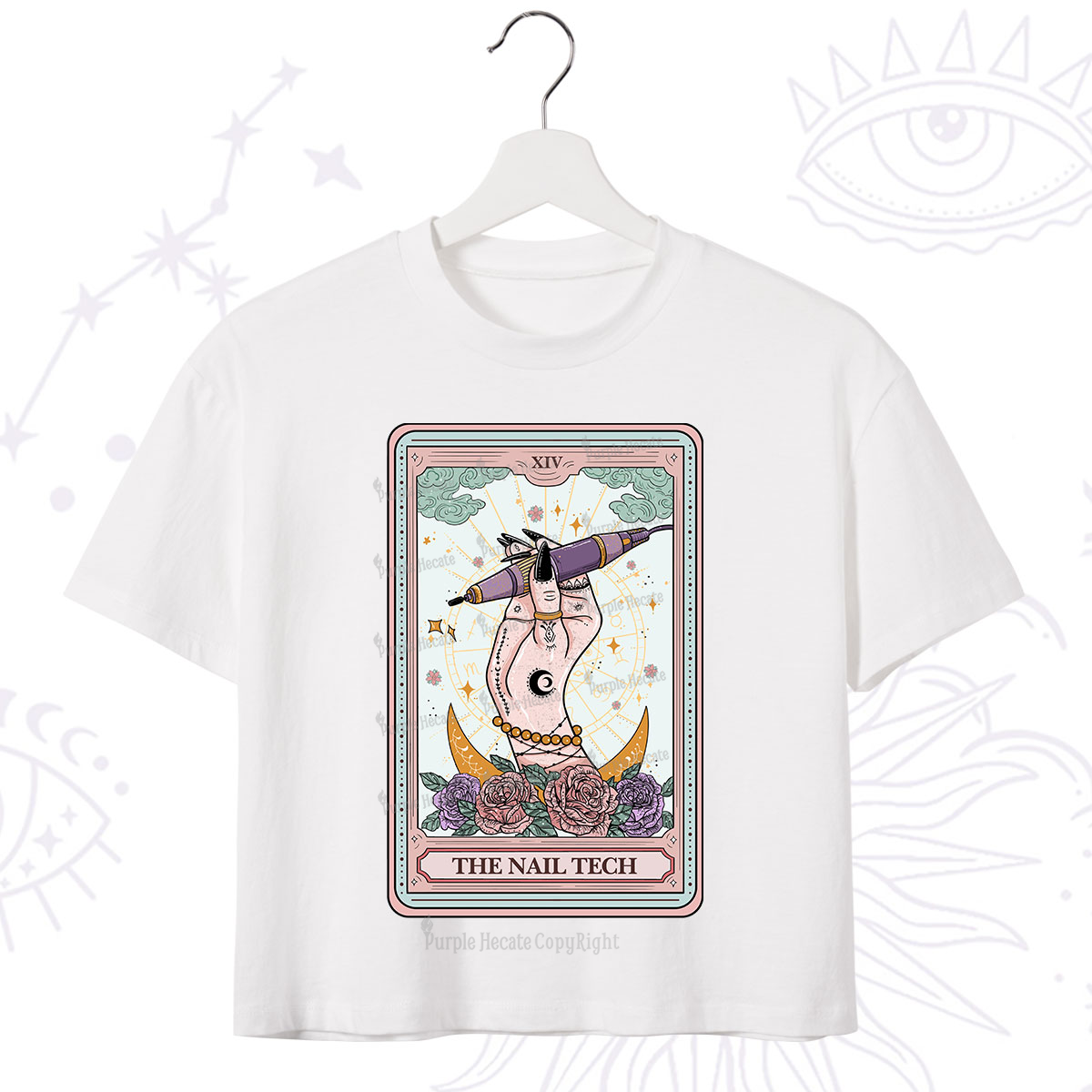Purplehecate The Nail Tech Tarot Card Crop T-Shirt