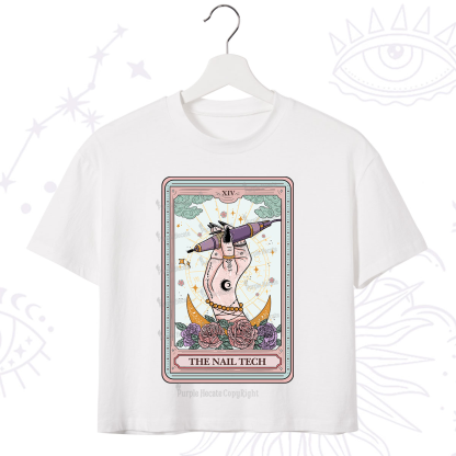 Purplehecate The Nail Tech Tarot Card Crop T-Shirt