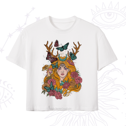 Purplehecate Butterfly Flutter Crop T-Shirt