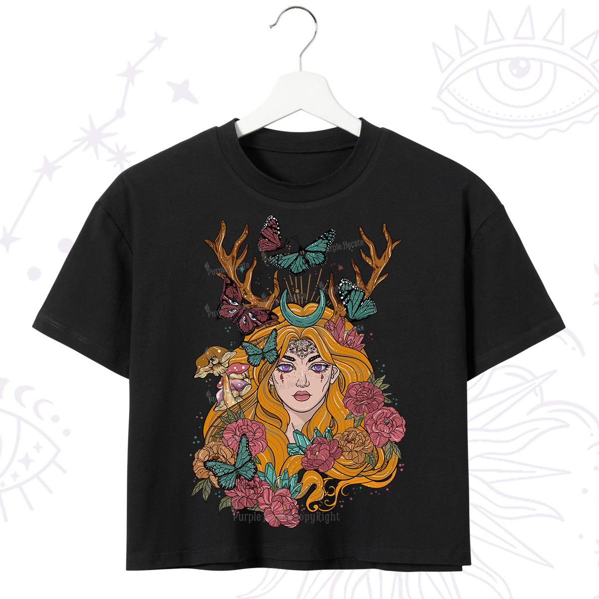 Purplehecate Butterfly Flutter Crop T-Shirt