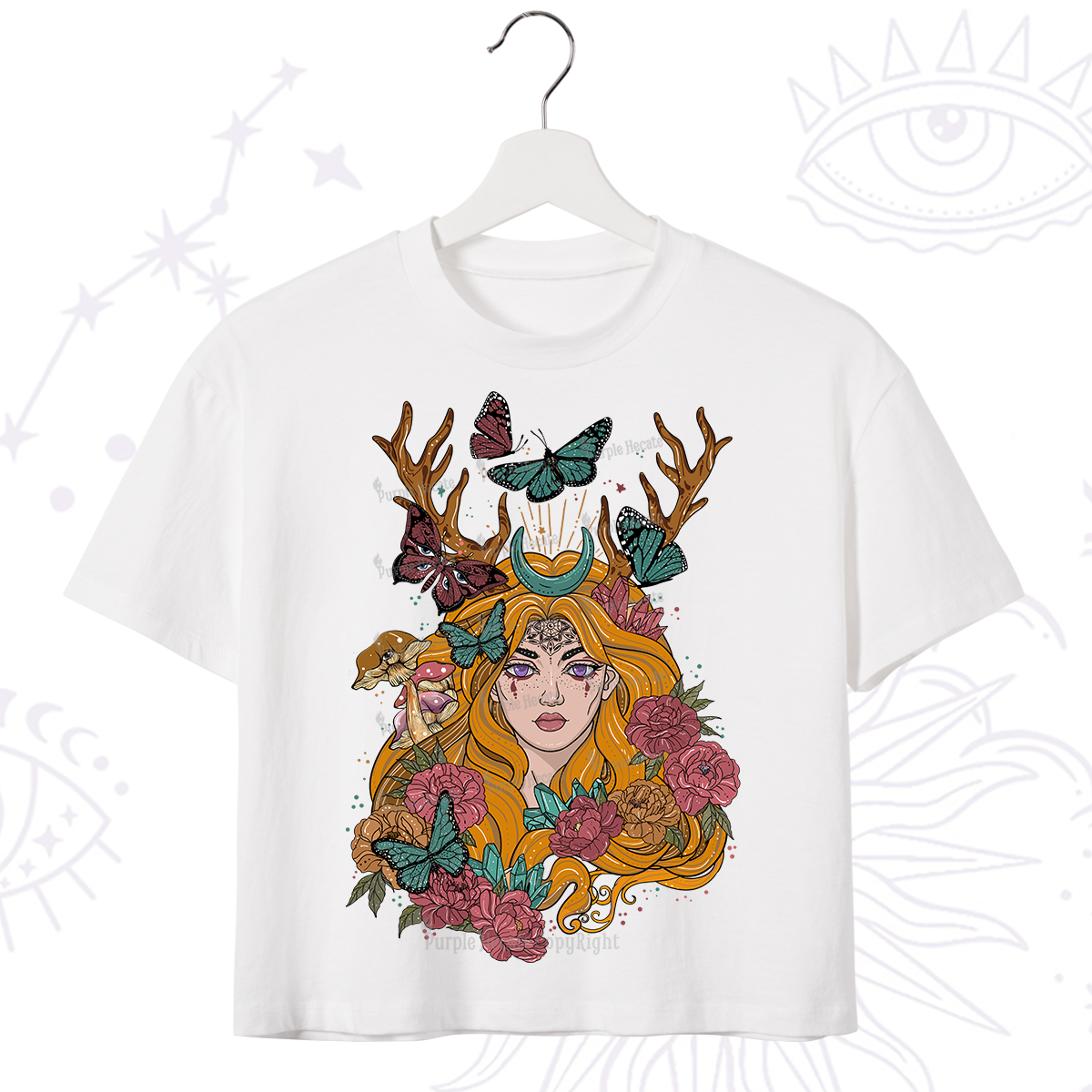 Purplehecate Butterfly Flutter Crop T-Shirt