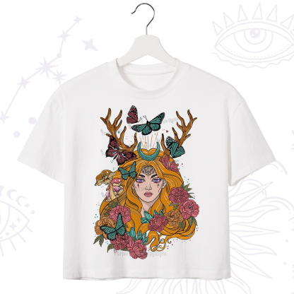 Purplehecate Butterfly Flutter Crop T-Shirt