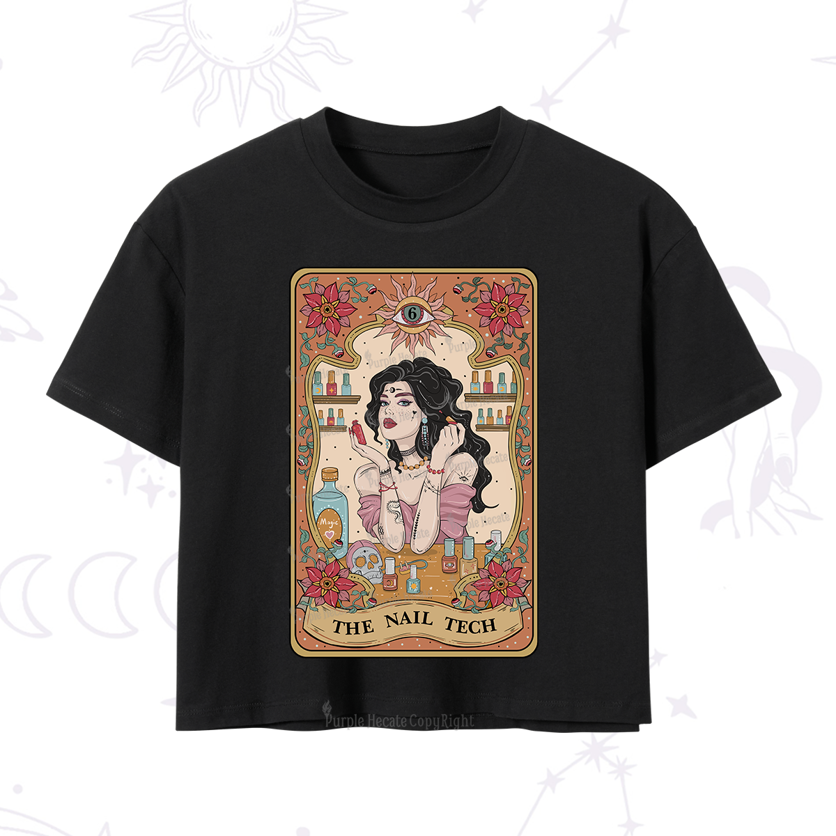 Purplehecate The Nail Tech Tarot Crop T-Shirt