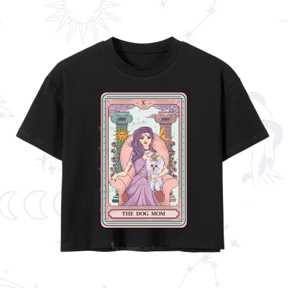 Purplehecate The Cute Dog Mom Tarot card Crop T-Shirt