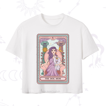 Purplehecate The Cute Dog Mom Tarot card Crop T-Shirt