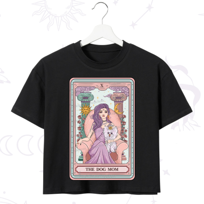 Purplehecate The Cute Dog Mom Tarot card Crop T-Shirt