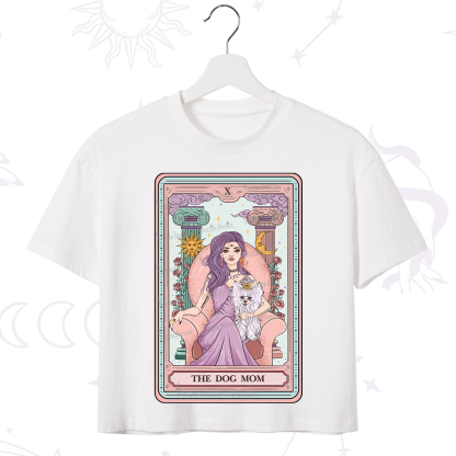 Purplehecate The Cute Dog Mom Tarot card Crop T-Shirt