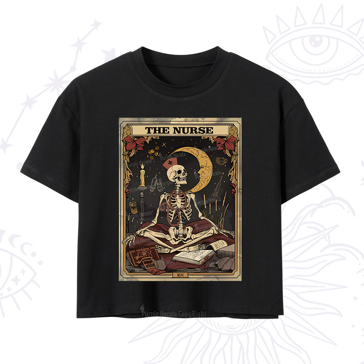 Purplehecate The Nurse Tarot Card Crop T-Shirt