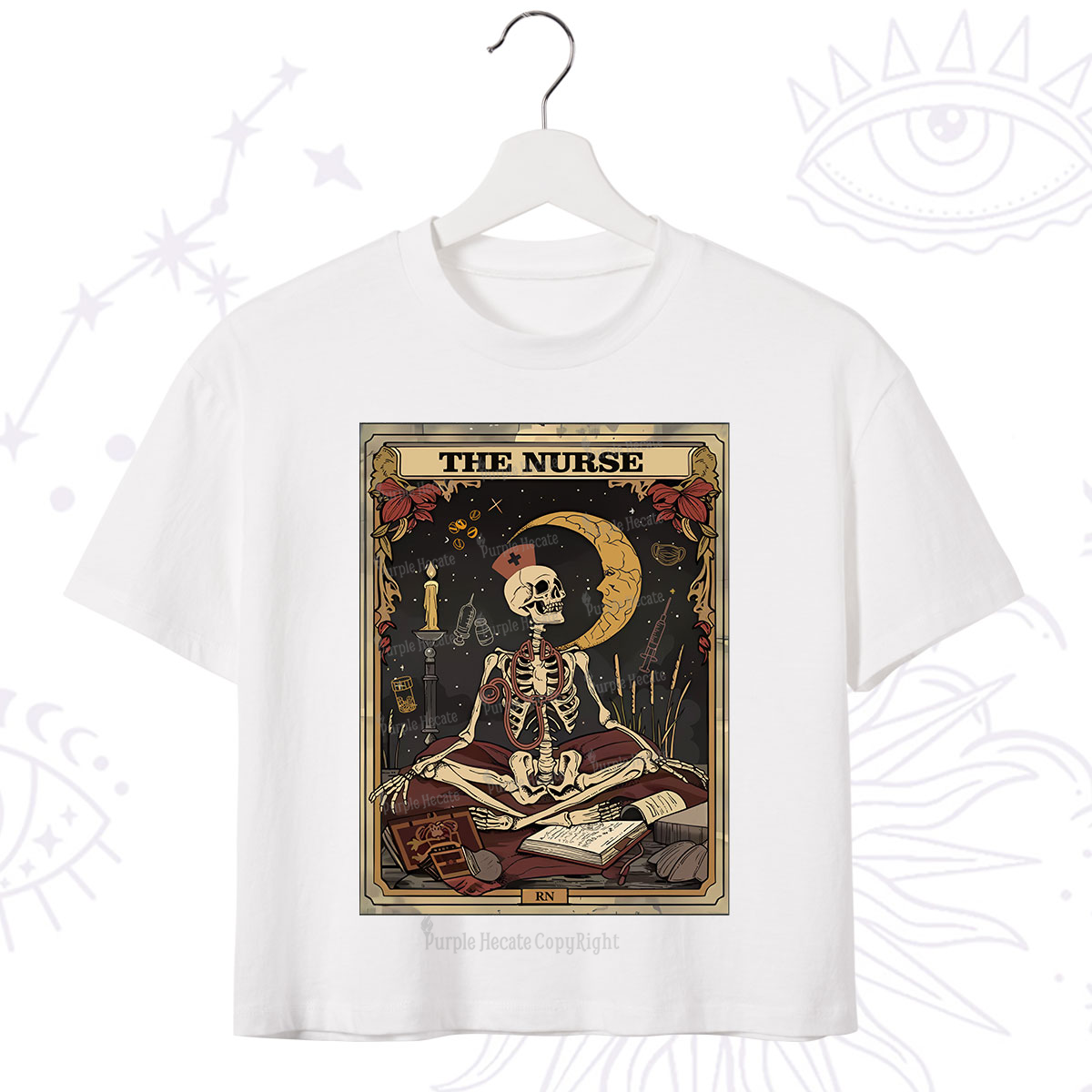 Purplehecate The Nurse Tarot Card Crop T-Shirt