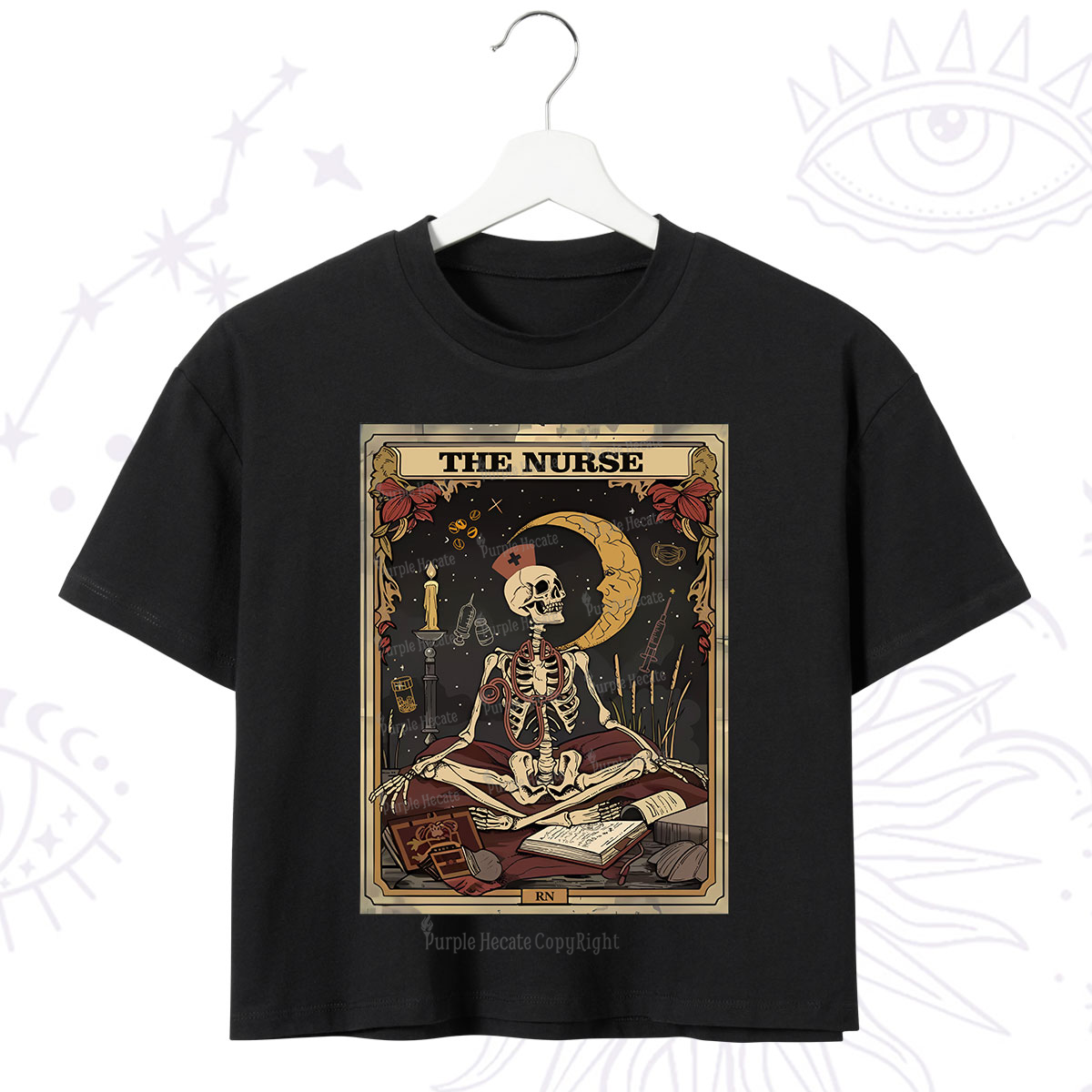 Purplehecate The Nurse Tarot Card Crop T-Shirt