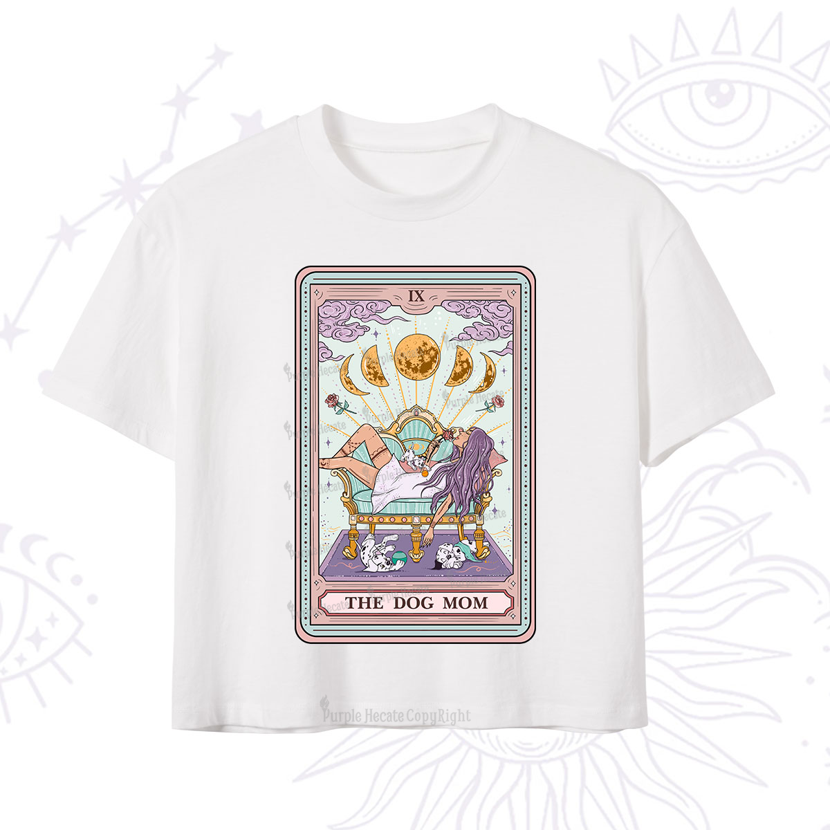 Purplehecate The Dog Mom Tarot Crop T-Shirt