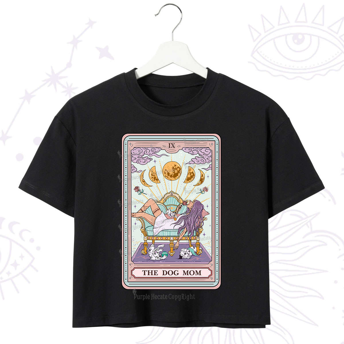 Purplehecate The Dog Mom Tarot Crop T-Shirt