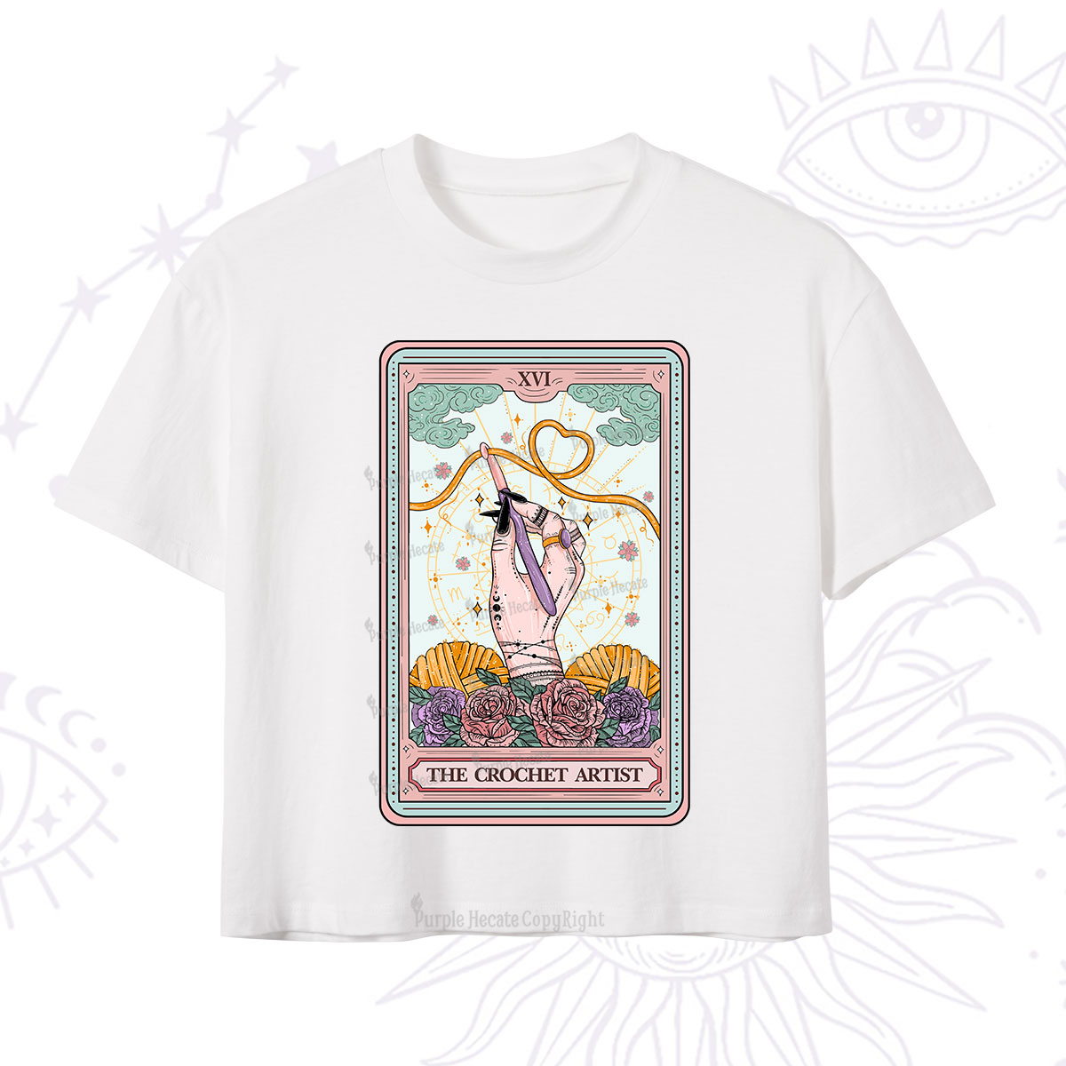 Purplehecate The Crochet Artist Tarot Card Crop T-Shirt