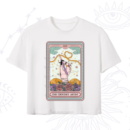 Purplehecate The Crochet Artist Tarot Card Crop T-Shirt