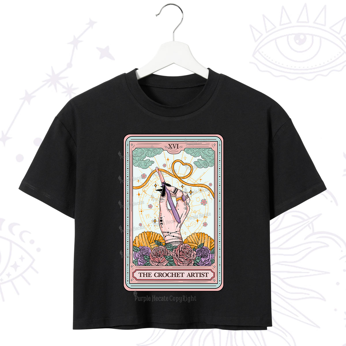 Purplehecate The Crochet Artist Tarot Card Crop T-Shirt