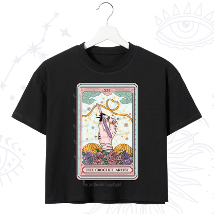 Purplehecate The Crochet Artist Tarot Card Crop T-Shirt