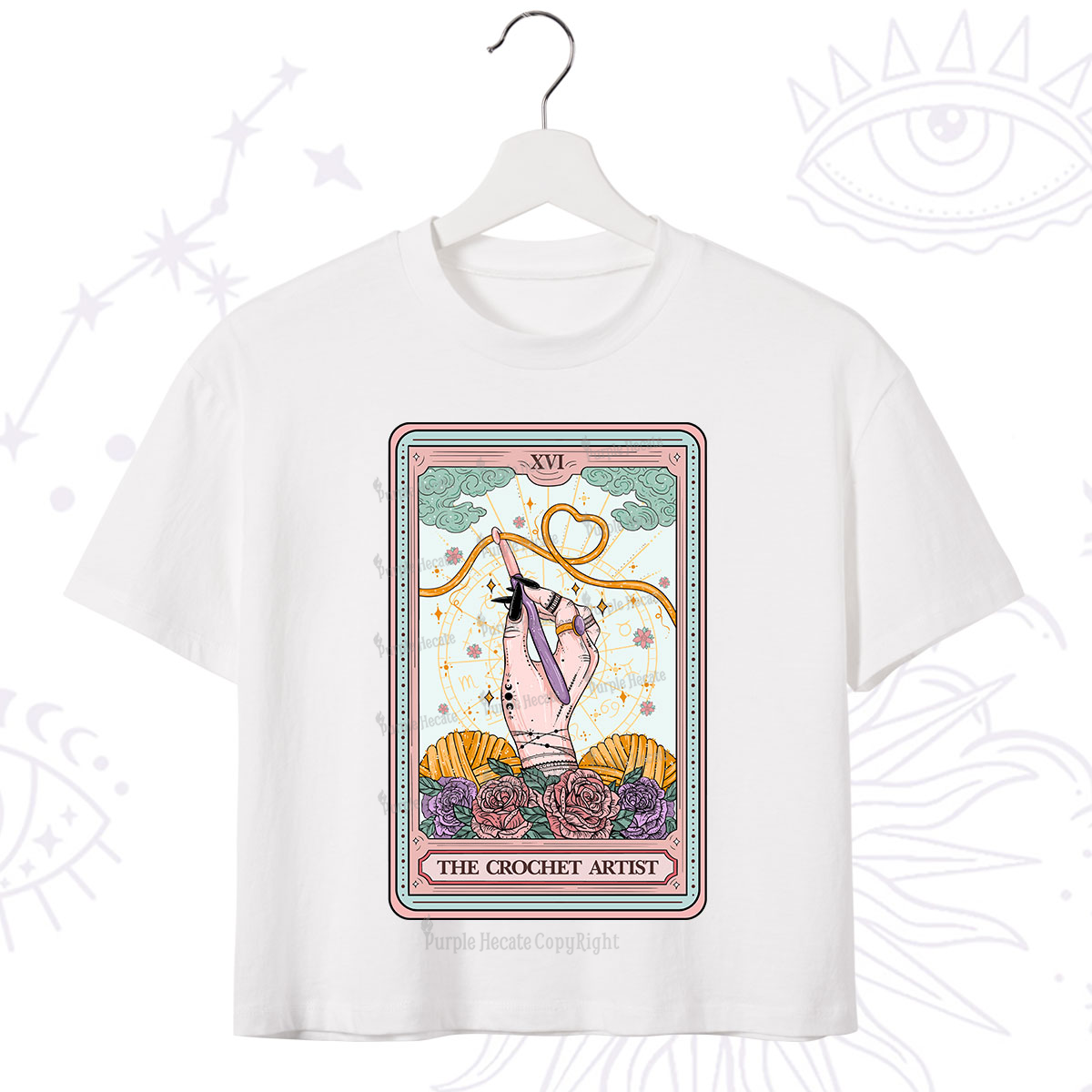 Purplehecate The Crochet Artist Tarot Card Crop T-Shirt