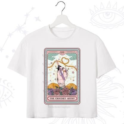 Purplehecate The Crochet Artist Tarot Card Crop T-Shirt