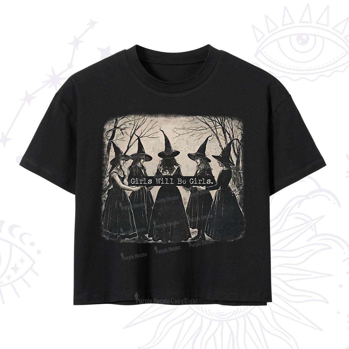 Purplehecate Girls Will Be Girls Witch Crop T-Shirt