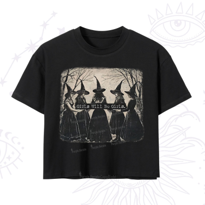 Purplehecate Girls Will Be Girls Witch Crop T-Shirt