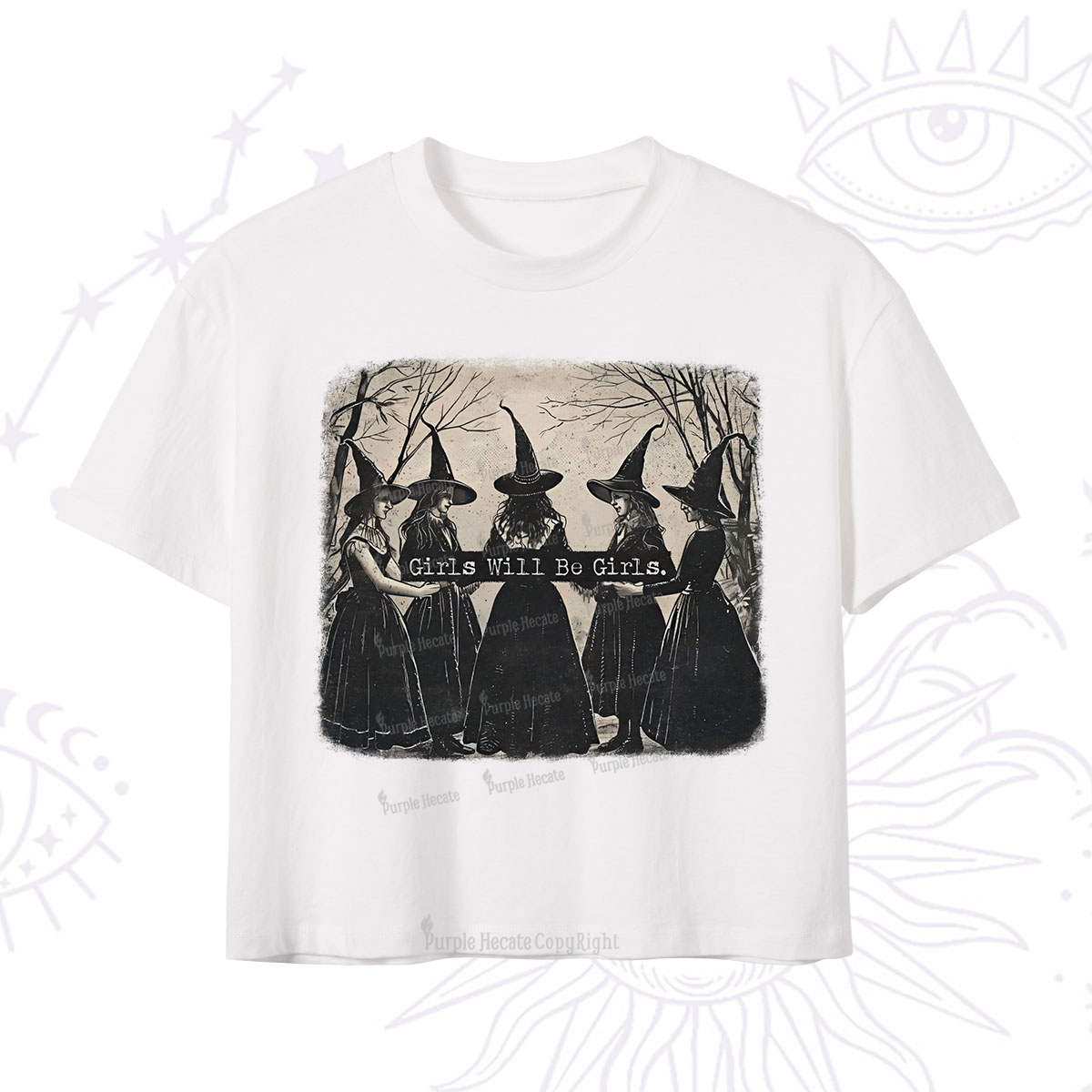 Purplehecate Girls Will Be Girls Witch Crop T-Shirt