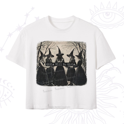 Purplehecate Girls Will Be Girls Witch Crop T-Shirt