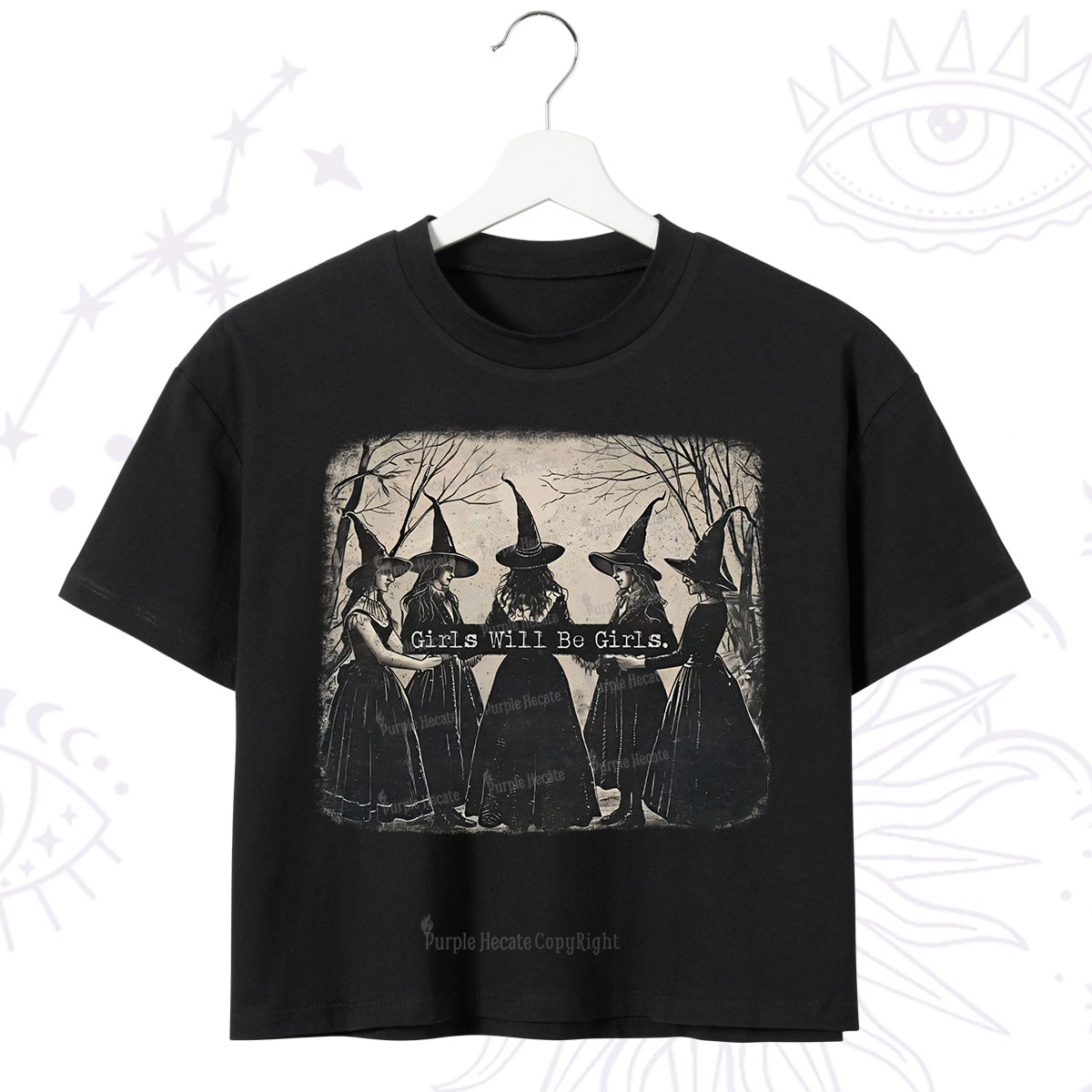 Purplehecate Girls Will Be Girls Witch Crop T-Shirt