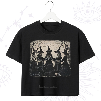Purplehecate Girls Will Be Girls Witch Crop T-Shirt