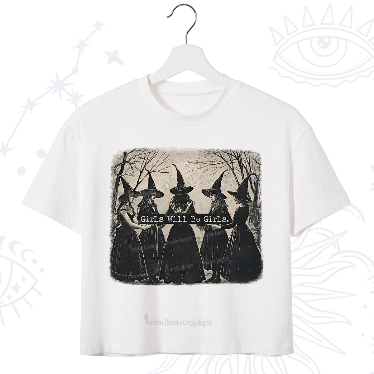 Purplehecate Girls Will Be Girls Witch Crop T-Shirt