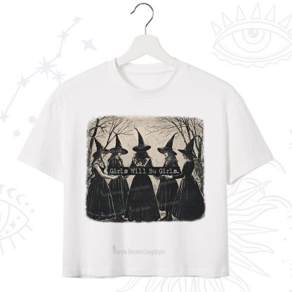 Purplehecate Girls Will Be Girls Witch Crop T-Shirt