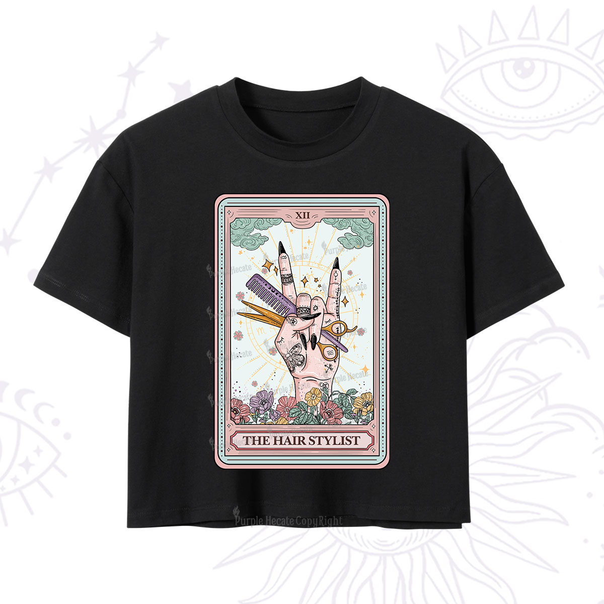 Purplehecate The Hair Stylist Tarot Crop T-Shirt