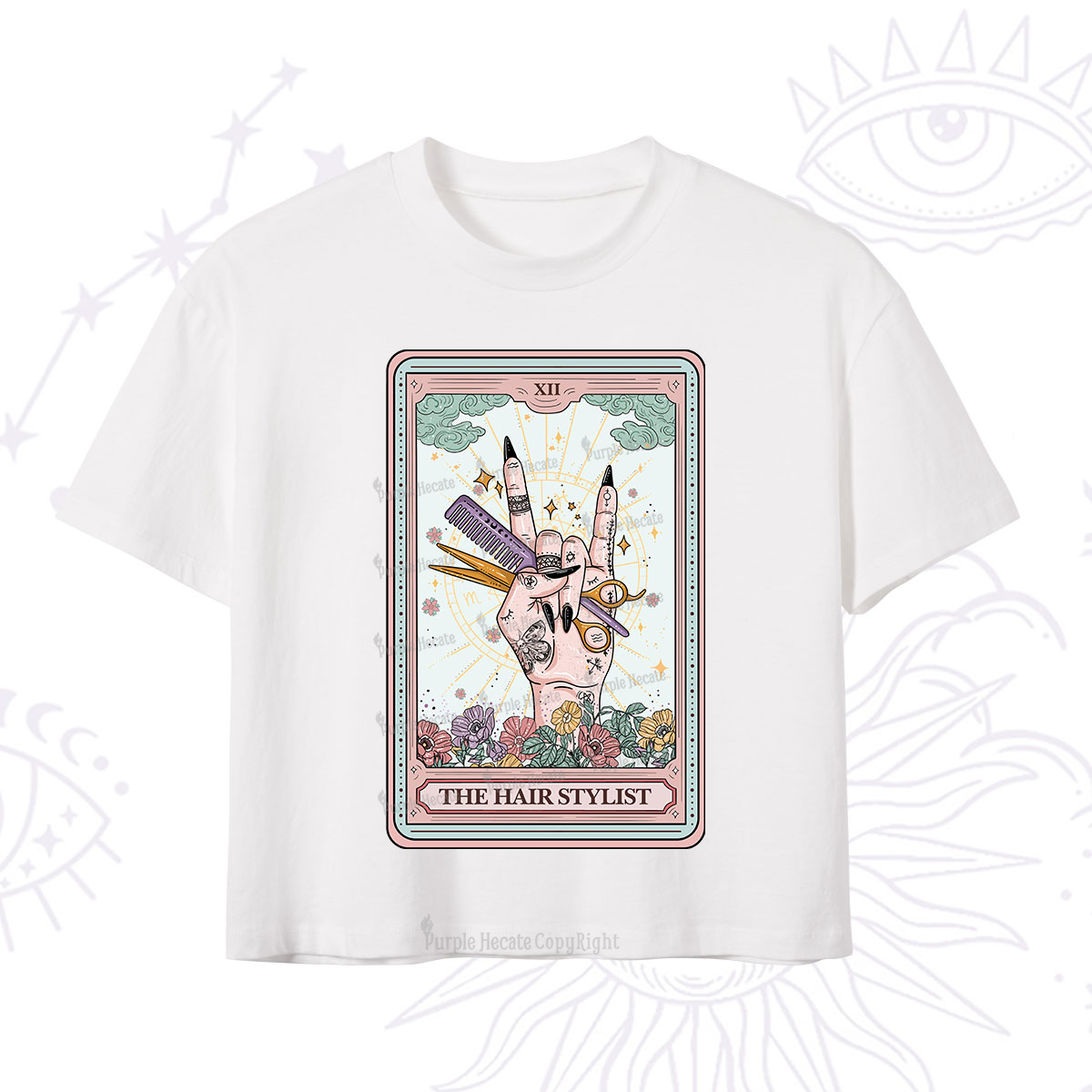 Purplehecate The Hair Stylist Tarot Crop T-Shirt