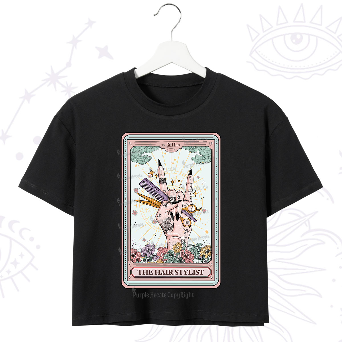 Purplehecate The Hair Stylist Tarot Crop T-Shirt