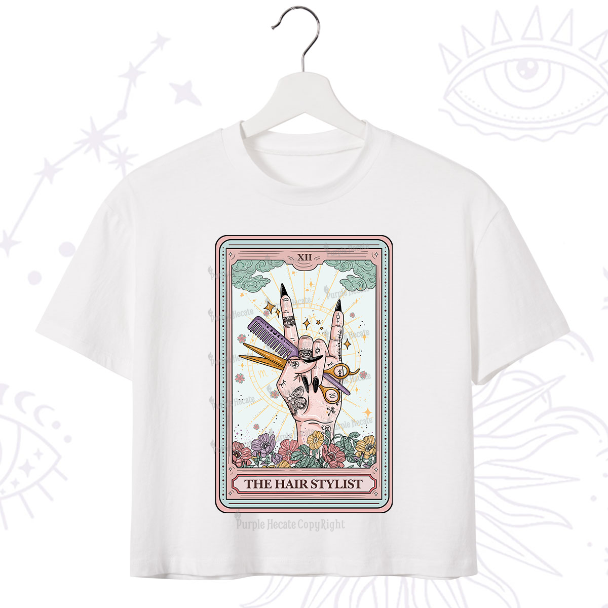 Purplehecate The Hair Stylist Tarot Crop T-Shirt
