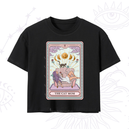Purplehecate The Cat Mom Tarot Crop T-Shirt
