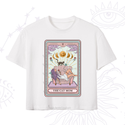 Purplehecate The Cat Mom Tarot Crop T-Shirt