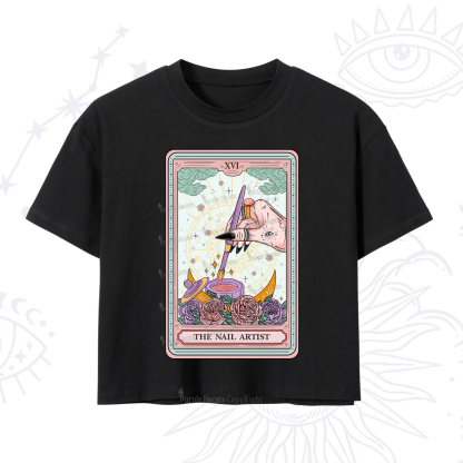 Purplehecate The Nail Artist Tarot Card Crop T-Shirt