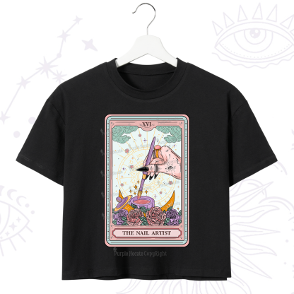Purplehecate The Nail Artist Tarot Card Crop T-Shirt
