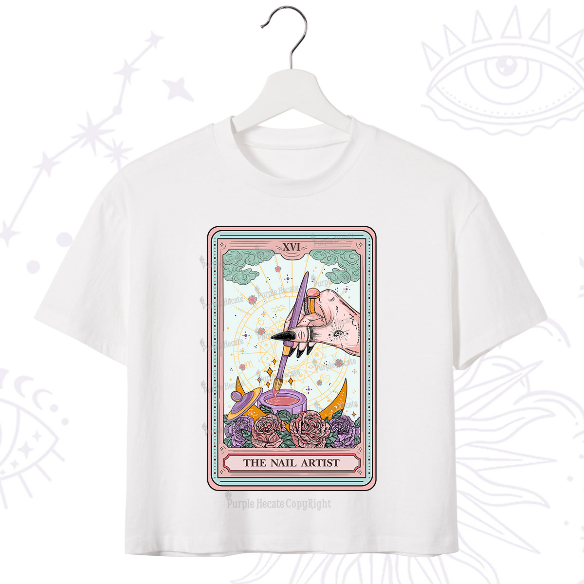 Purplehecate The Nail Artist Tarot Card Crop T-Shirt