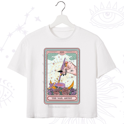 Purplehecate The Nail Artist Tarot Card Crop T-Shirt