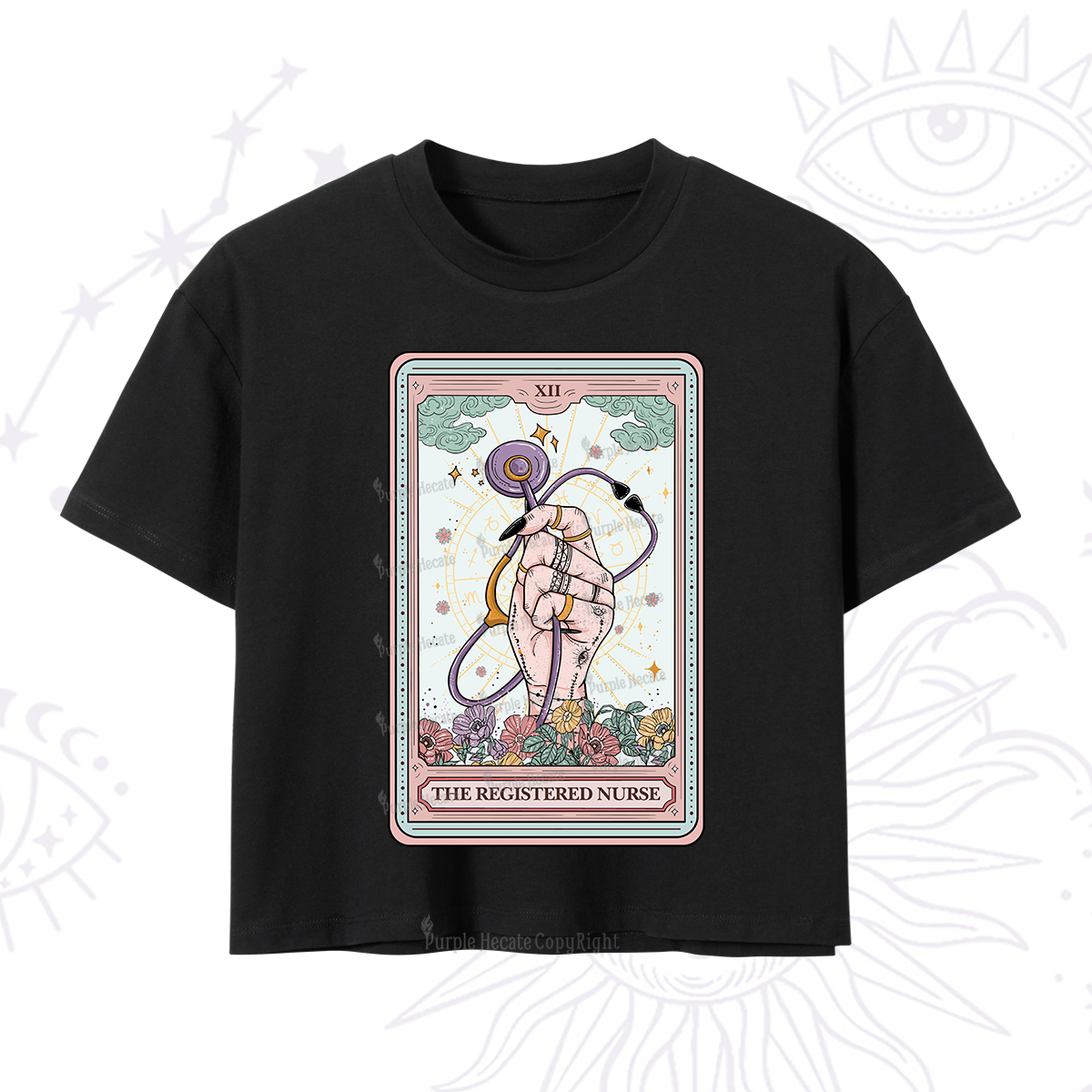 Purplehecate The Registered Nurse Tarot Card Crop T-Shirt