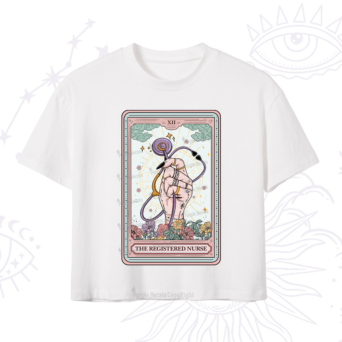 Purplehecate The Registered Nurse Tarot Card Crop T-Shirt
